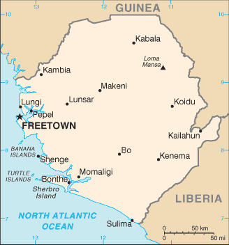 Landkarte Sierra Leone Karte